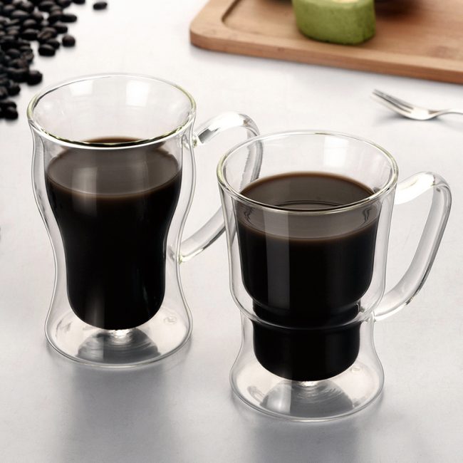 Double insulated espresso glass mug (1)