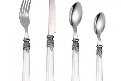 Exquisitely carved stainless steel tableware (4)