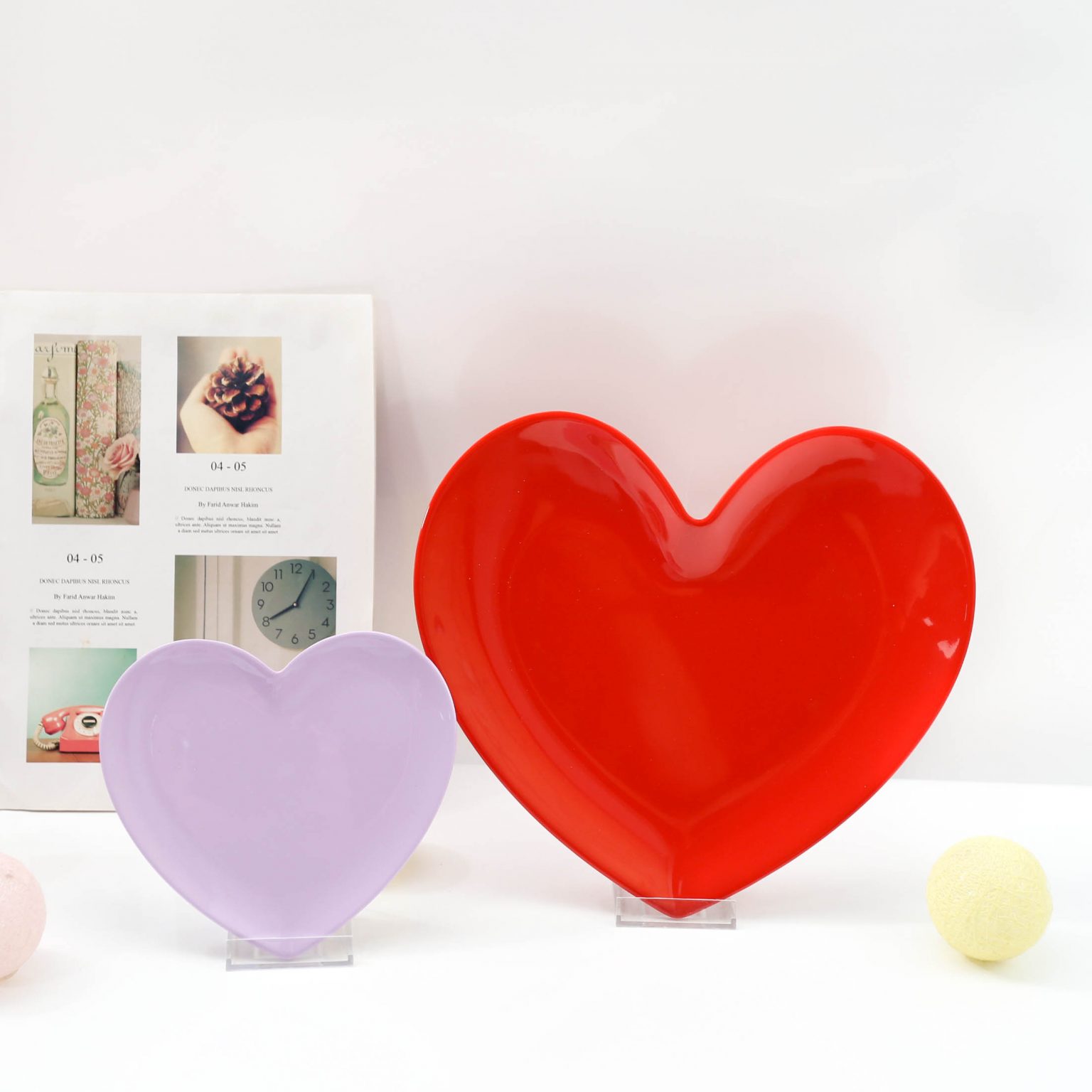 Red melamine heartshaped dinner plate