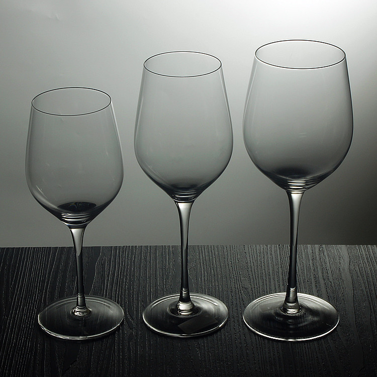 Various sizes of beautiful red wine goblets