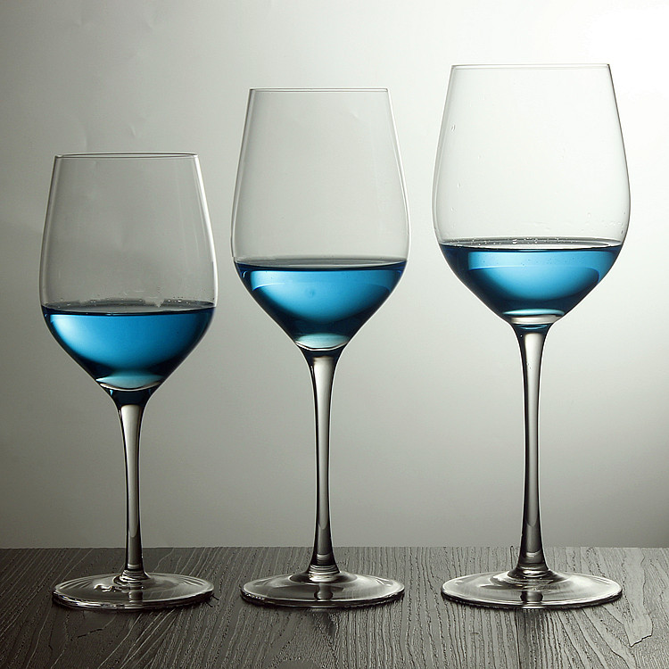 Various sizes of beautiful red wine goblets