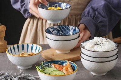 Ceramic dinnerware dinner bowls (3)