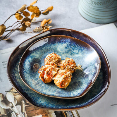 Blue reactive glaze dinnerware sets supplier collection