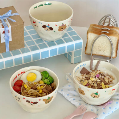 Cute cartoon ceramic bowls bulk dinnerware collection