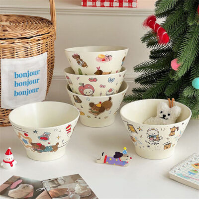 Cute cartoon ceramic bowls bulk dinnerware collection