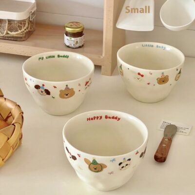 Cute cartoon ceramic bowls bulk dinnerware collection