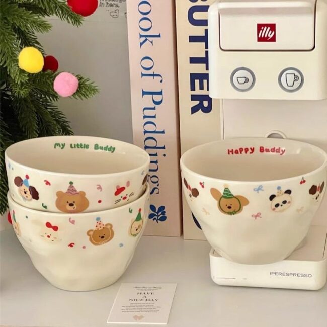 Cute cartoon ceramic bowls bulk dinnerware collection