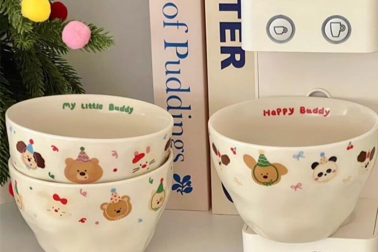 Cute cartoon ceramic bowls bulk dinnerware collection