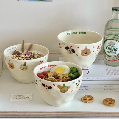 Cute cartoon ceramic bowls bulk dinnerware collection