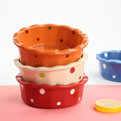 Colorful ceramic bowls for ramen, soup, and salad