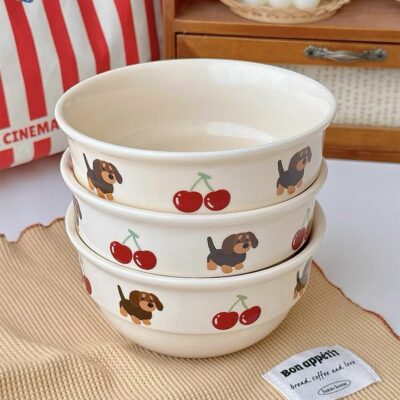 Wholesale personalized ceramic bowls with cute patterns