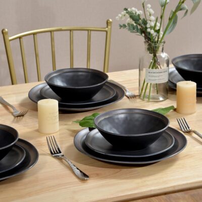 Durable black melamine dinnerware sets wholesale