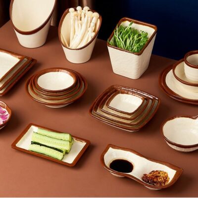 Durable melamine dinnerware sets bulk for restaurants
