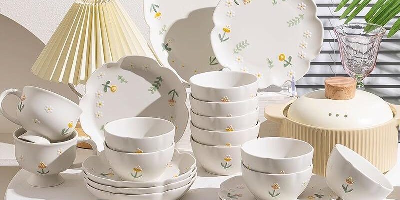 Embossed daisy dinnerware sets manufacturer collection
