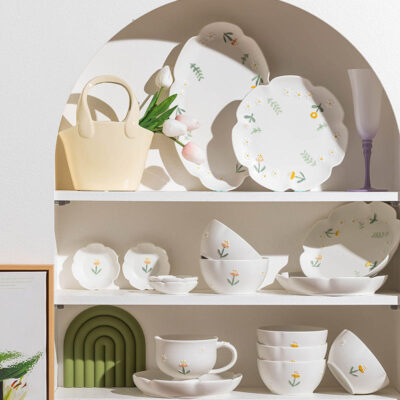 Embossed daisy dinnerware sets manufacturer collection