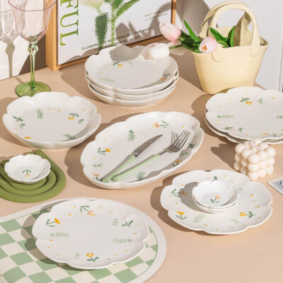 Embossed daisy dinnerware sets manufacturer collection