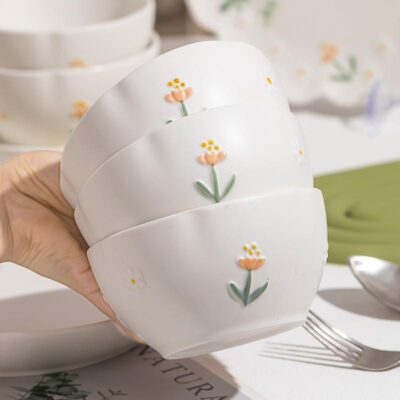 Embossed daisy dinnerware sets manufacturer collection