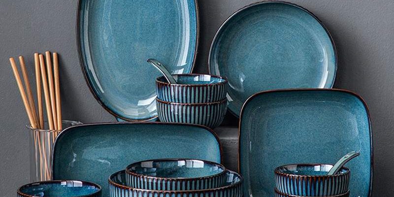 Gradient reactive glaze stone dinnerware sets manufacturer