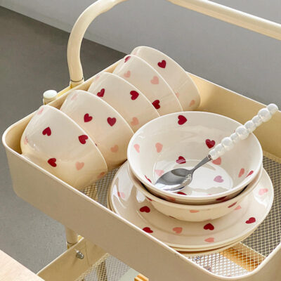 Heart-shaped luxury gift dinnerware sets custom design