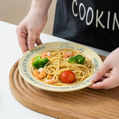 Korean INS cream letter ceramic plates bulk dinnerware