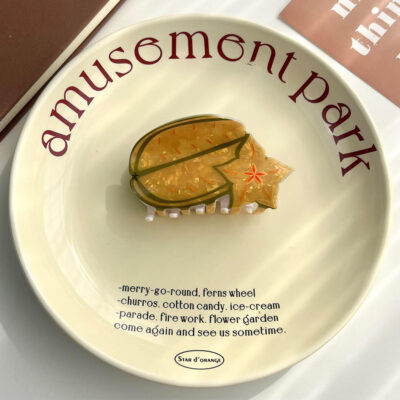 Korean INS cream letter ceramic plates bulk dinnerware