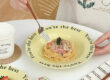 Korean INS cream letter ceramic plates bulk dinnerware