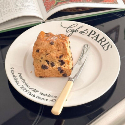 Custom minimalist letter ceramic plates for dinnerware