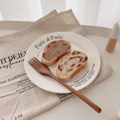 Custom minimalist letter ceramic plates for dinnerware