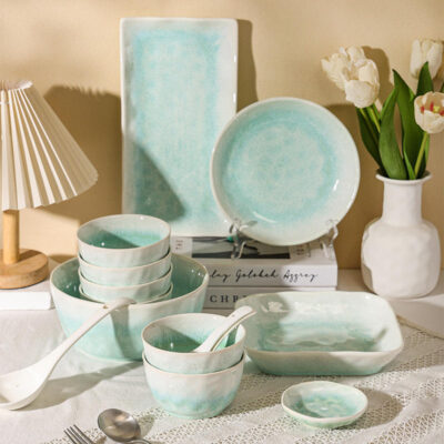 Nordic glazed dinnerware sets factory supply
