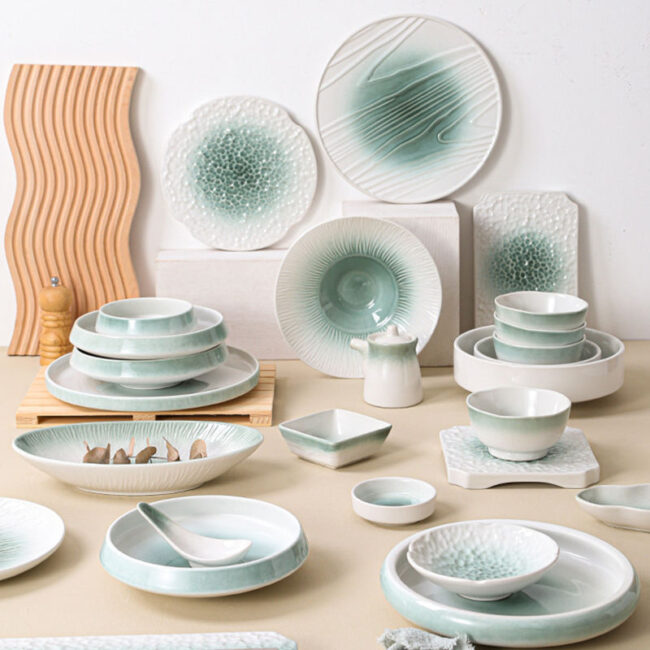 Nordic glazed dinnerware sets factory supply
