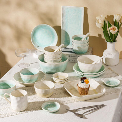 Nordic glazed dinnerware sets factory supply