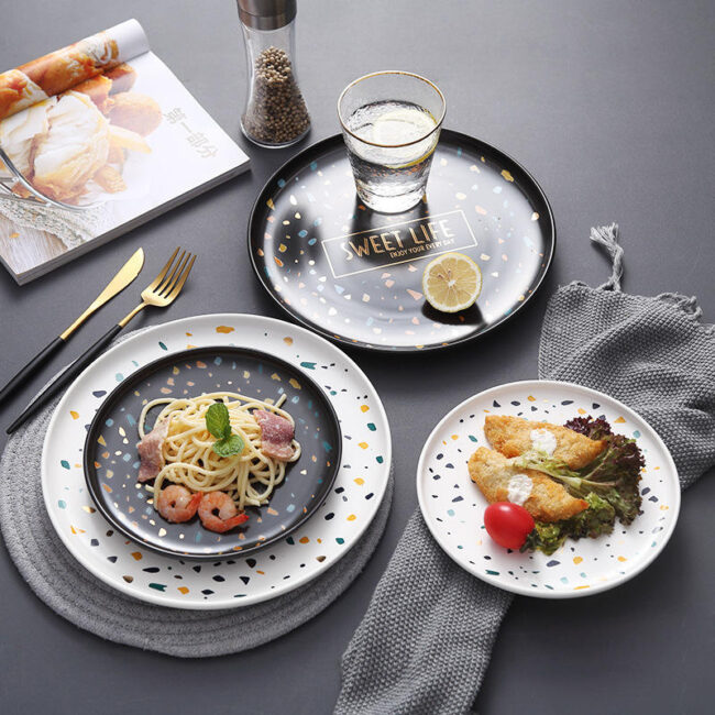 Nordic Italian luxury ceramic plates wholesale dinnerware
