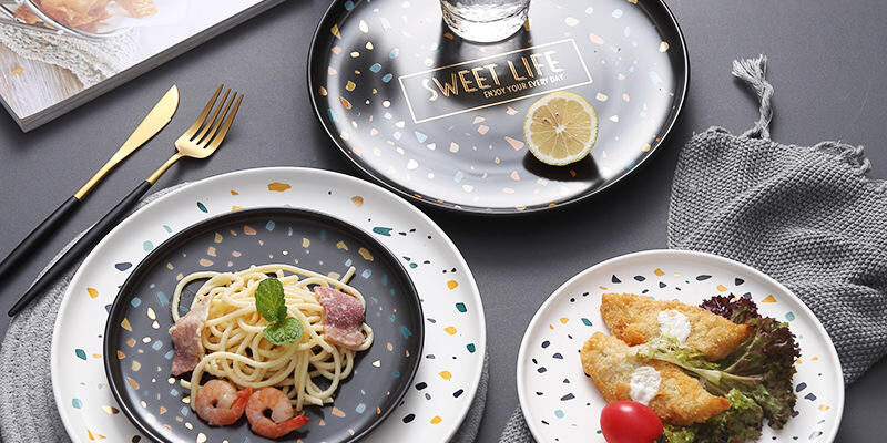 Nordic Italian luxury ceramic plates wholesale dinnerware