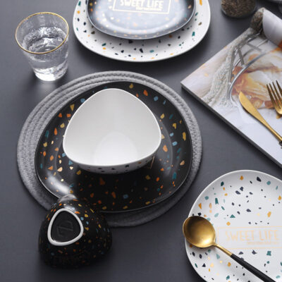 Nordic Italian luxury ceramic plates wholesale dinnerware