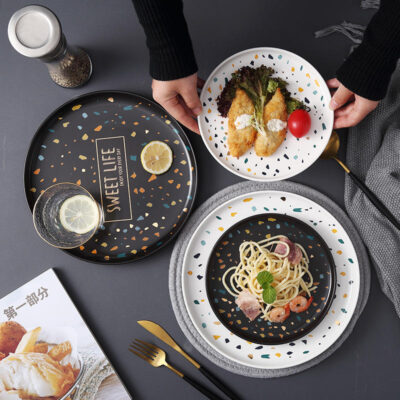 Nordic Italian luxury ceramic plates wholesale dinnerware