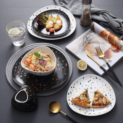 Nordic Italian luxury ceramic plates wholesale dinnerware