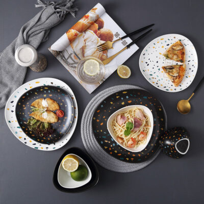 Nordic Italian luxury ceramic plates wholesale dinnerware