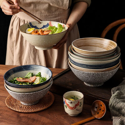 Wholesale vintage ceramic bowls for ramen and soup