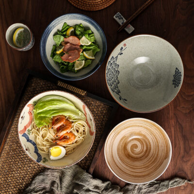Wholesale vintage ceramic bowls for ramen and soup