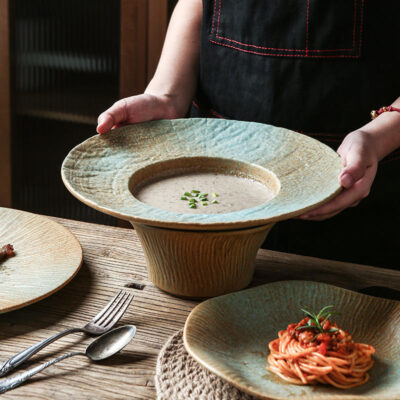 Ceramic plates for spaghetti dessert steak dinnerware