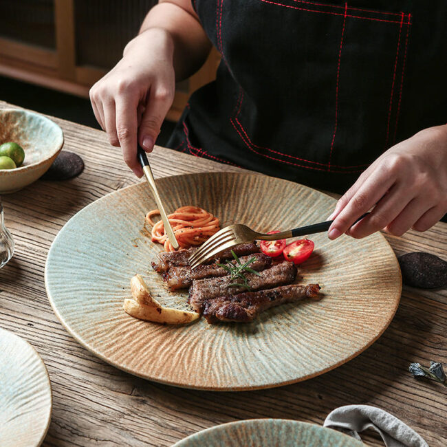 Ceramic plates for spaghetti dessert steak dinnerware
