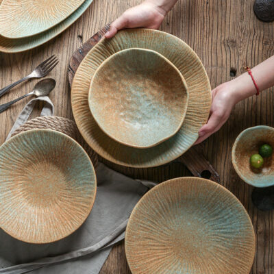 Ceramic plates for spaghetti dessert steak dinnerware