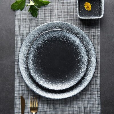 Western round ceramic plates for dessert and steak dinnerware