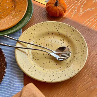 Color splash ceramic plates breakfast dessert dinnerware set