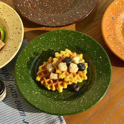 Color splash ceramic plates breakfast dessert dinnerware set