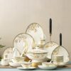 Chinese luxury ceramic dinnerware sets for home dining