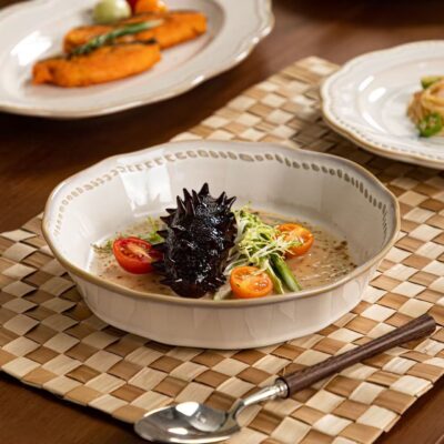 French underglaze luxury ceramic dinnerware sets for home use