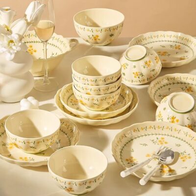 New cream underglaze dinnerware sets collection