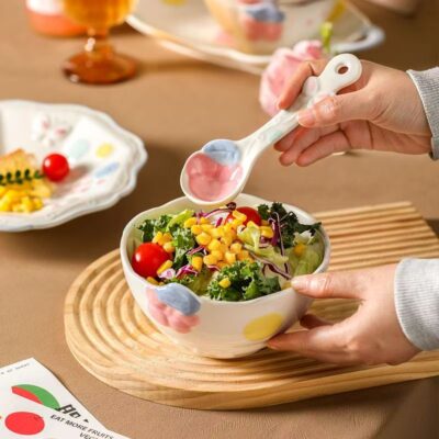 New embossed underglaze ceramic dinnerware sets for home use