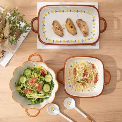 High-temperature resistant ceramic dinnerware sets for home use